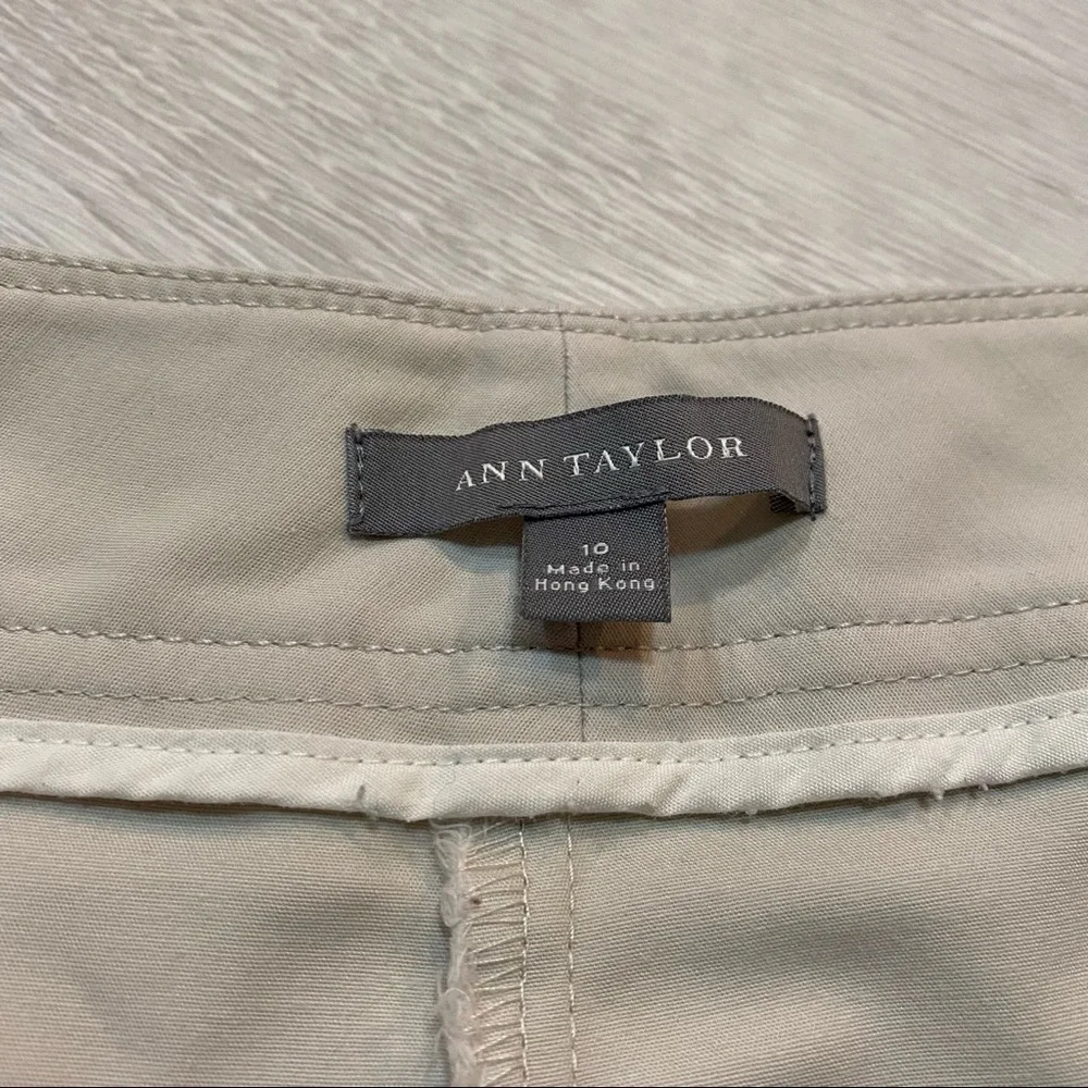 Ann Taylor Cream Wide-Leg Trousers - Picture 6 of 12